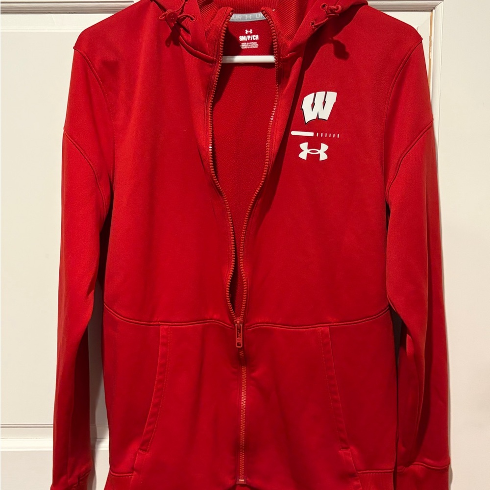 Under Armour Wisconsin Badgers‎ Zip Up dry fit hoodie small